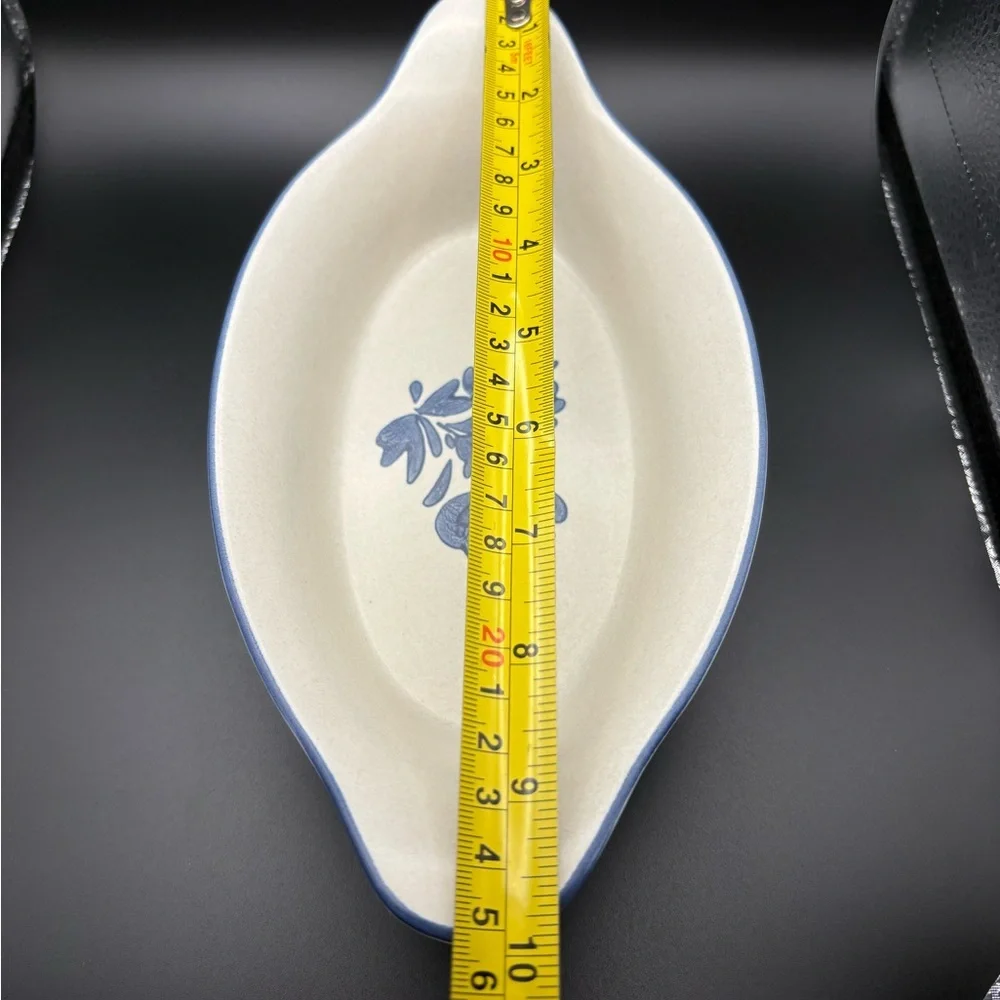 Pfaltzgraff Yorktowne Stoneware Au Gratin Dish Number 265 USA Vintage White Blue - Picture 11 of 13